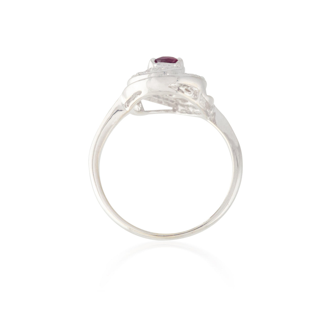 Swirling Ruby and Diamond Ring