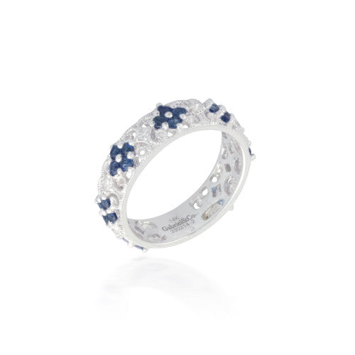 Intricate Sapphire and Diamond Band