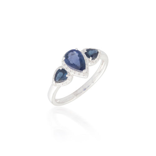 Three Stone Sapphire and Diamond Ring 2