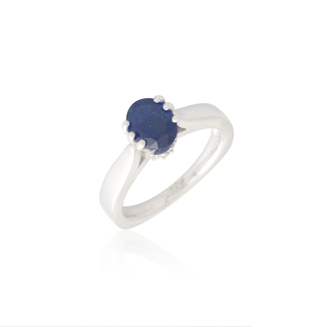 Six Prong Sapphire and Diamond Ring