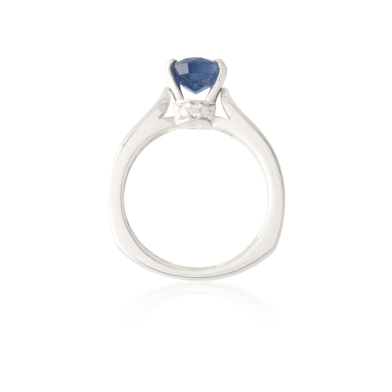 Six Prong Sapphire and Diamond Ring