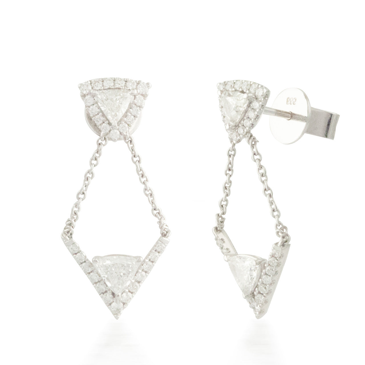 1.28ctw Diamond Dangle Stud Earrings