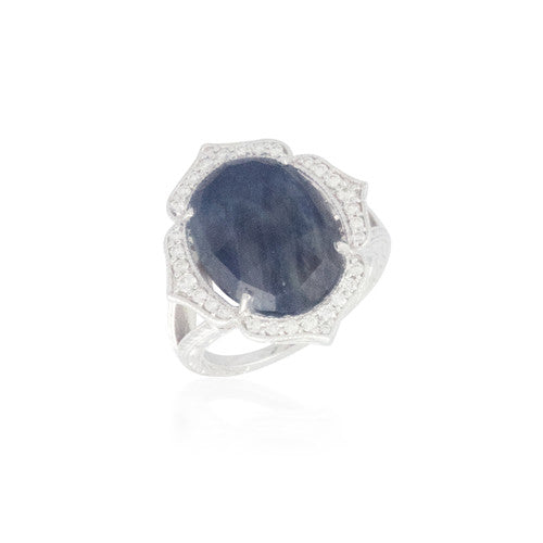 Sodalite and Diamond Ring