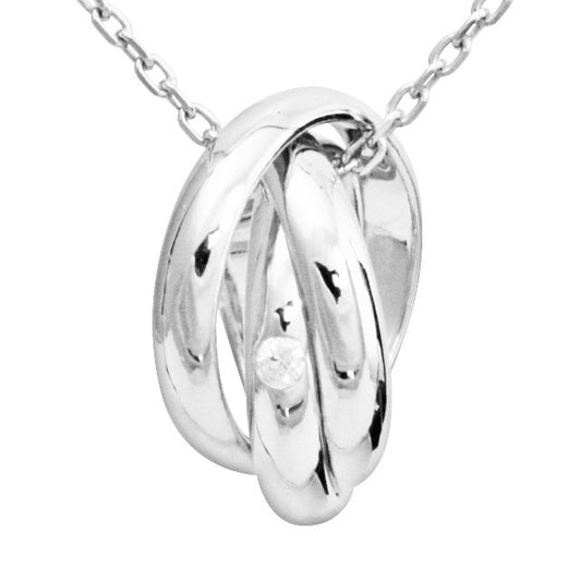 Three Wishes and a Kiss Diamond Sterling Silver Pendant