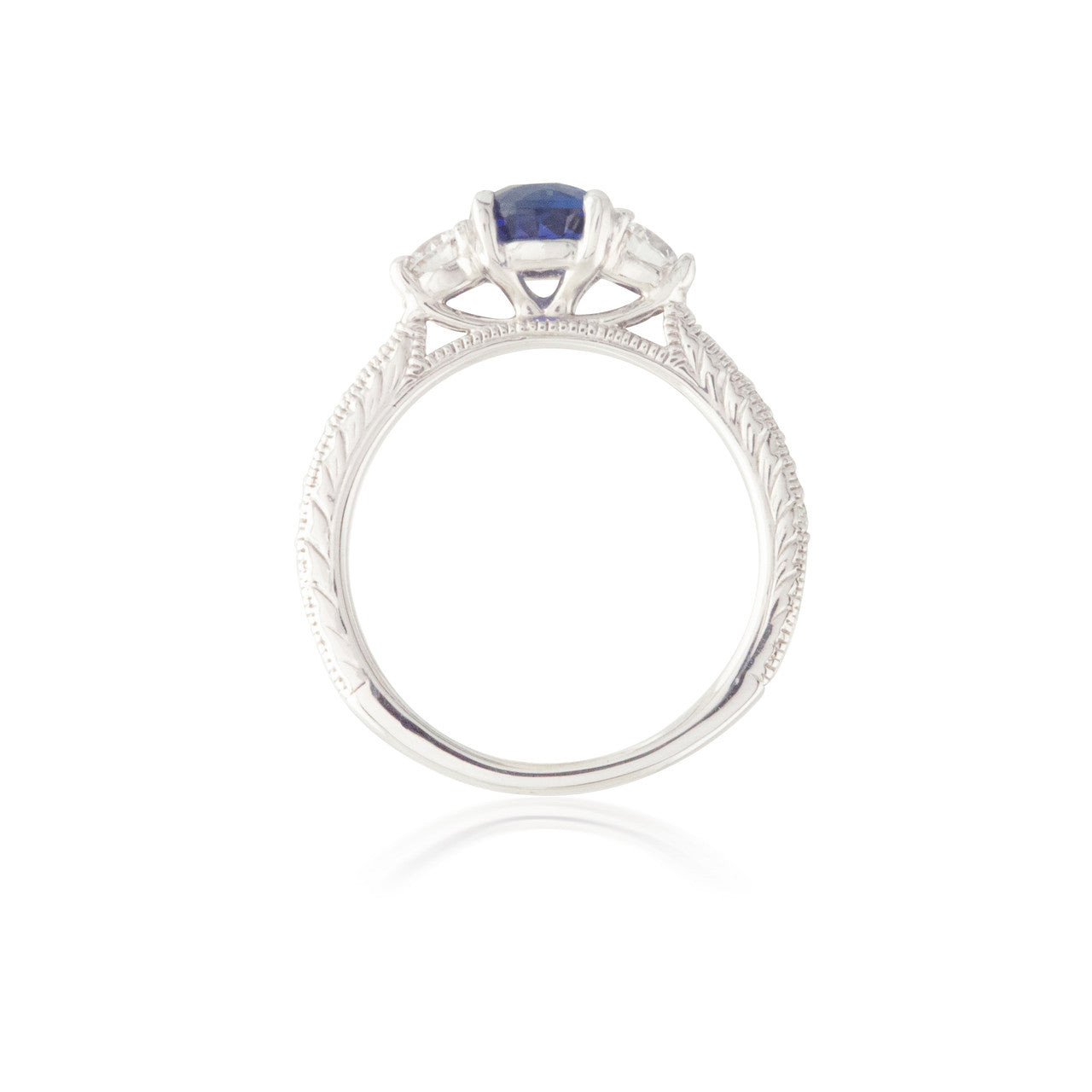 Three Stone Sapphire and Diamond Ring 3