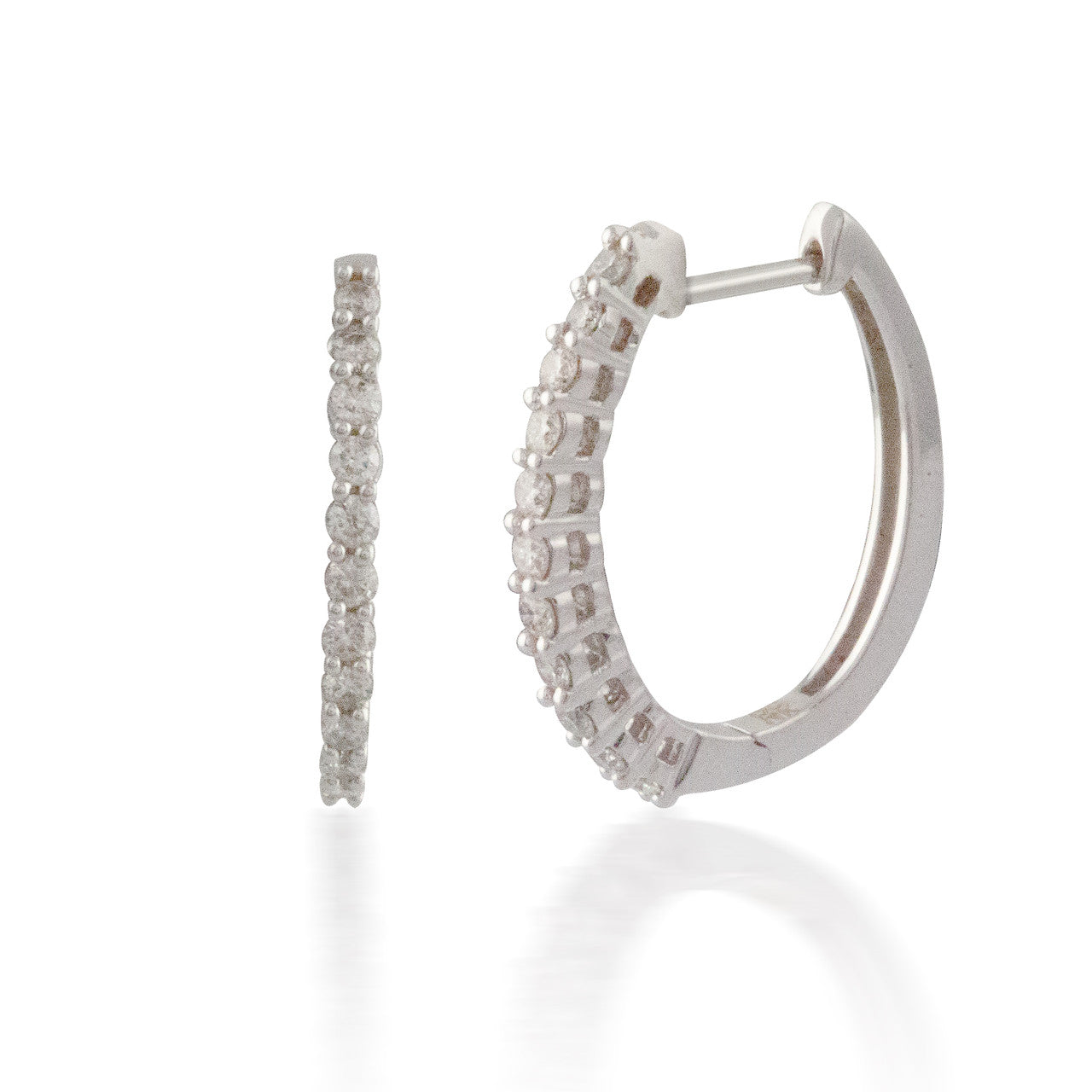 1.00ct Classic Oval Diamond Hoop Earring