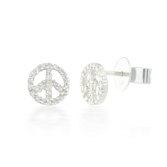 0.22ctw Diamond Peace Earrings