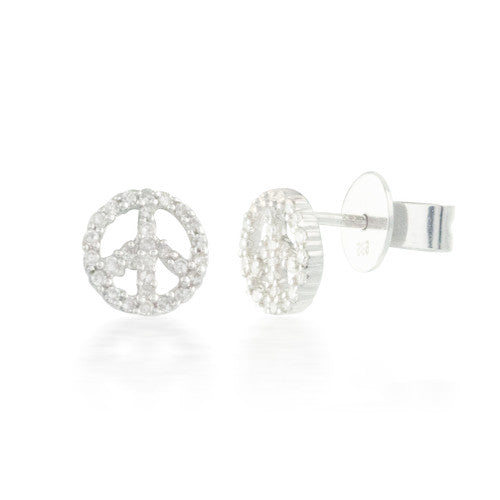 0.22ctw Diamond Peace Earrings