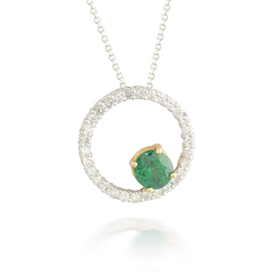 1.25ct Tsavorite Garnet and Diamond Pendant