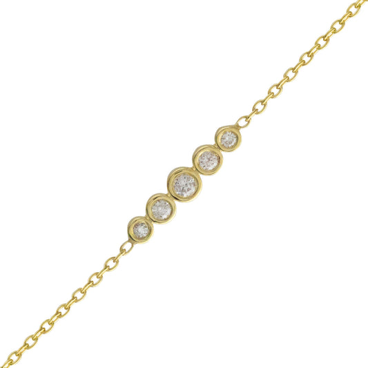 Yellow Gold Bracelet with a Five Diamond Circle Design