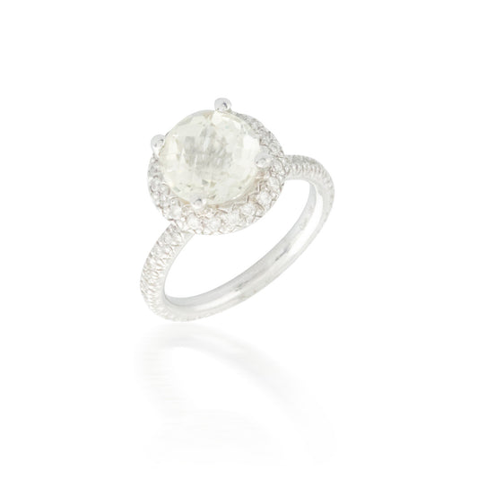 3.00ct Lime Quartz and Diamond Ring